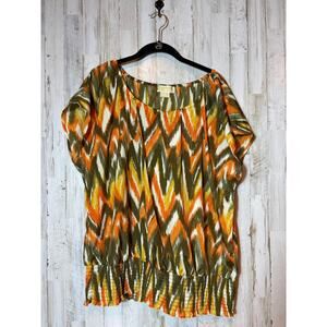 Women's Michael Kors Blouse‎ Mulitcolored Abstract Top 2X